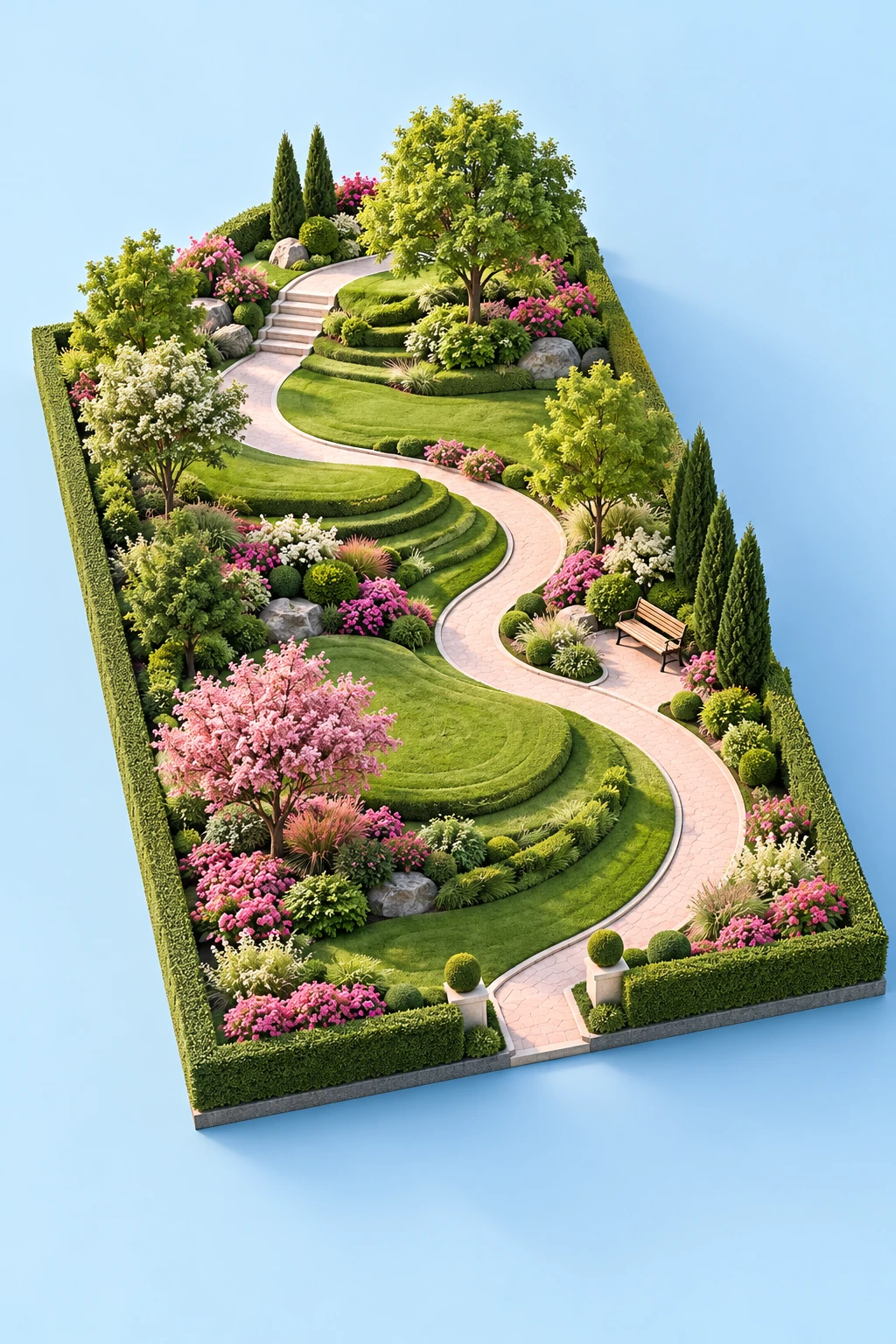 Manicured green garden