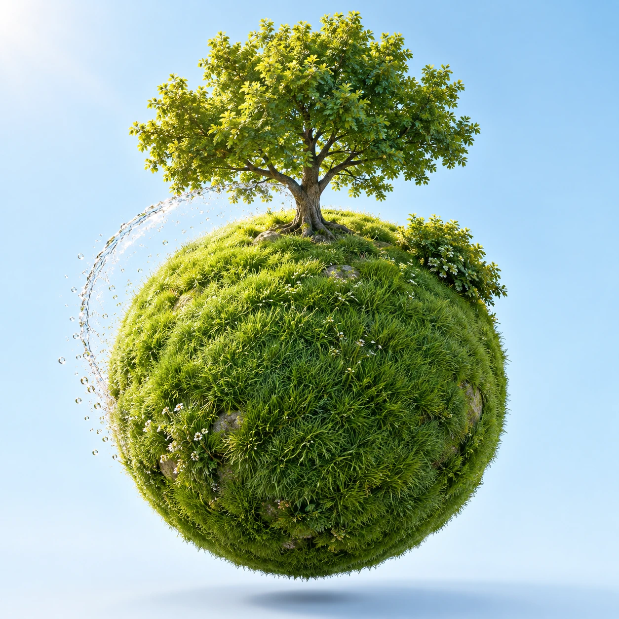 Green lawn globe